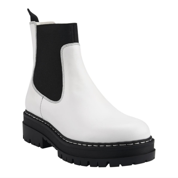 Marc Fisher Leather Patrick Chelsea Boot Lug Sole Moto Combat Boot Size 8 #644 - Picture 7 of 9